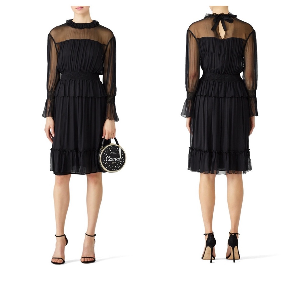 SEE BY CHLOE Silk Crepon Dress Black Size 36